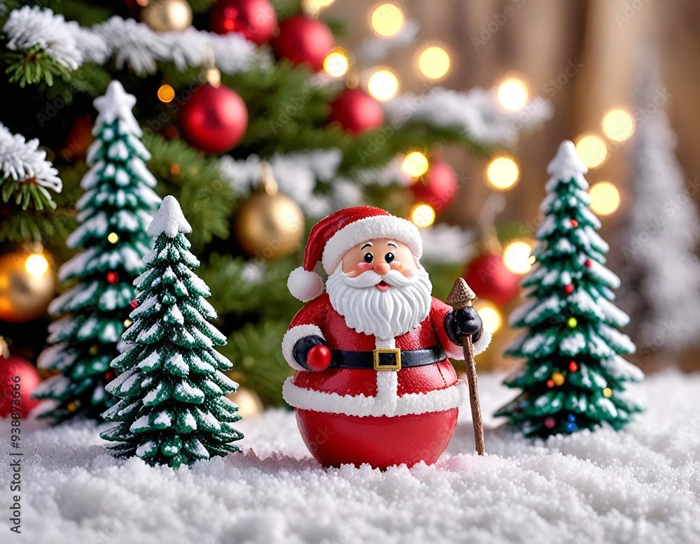 the figure of Santa Claus among the snow the figure of Santa Claus among the snow