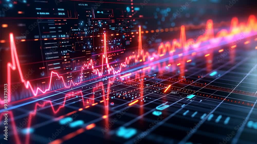 Digital Pulse: A vibrant, abstract illustration of a digital pulse or heartbeat, showcasing the dynamic energy of technology and data flow. The image is composed of a dynamic, abstract, and futuristic Digital Pulse: A vibrant, abstract illustration of a digital pulse or heartbeat, showcasing the dynamic energy of technology and data flow. The image is composed of a dynamic, abstract, and futuristic