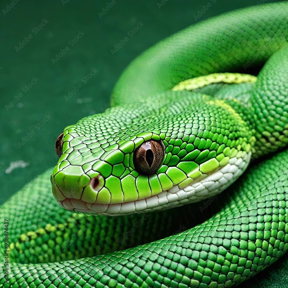 close up of a green snake close up of a green snake