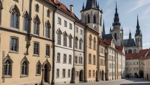 Aerial drone view of the Sibiu Lutheran Cathedral Romania