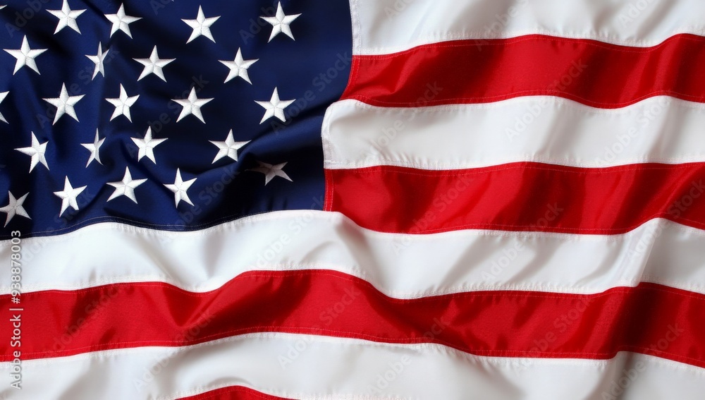 Waving American Flag with 50 Stars and 13 Stripes Representing the United States of America Waving American Flag with 50 Stars and 13 Stripes Representing the United States of America