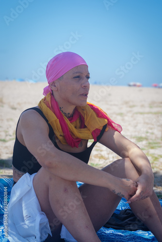 Reflective beach day for cancer survivor photo