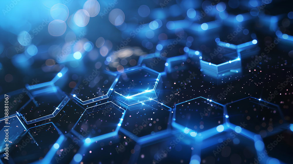 Futuristic Blue Hexagonal Technology Network Futuristic Blue Hexagonal Technology Network