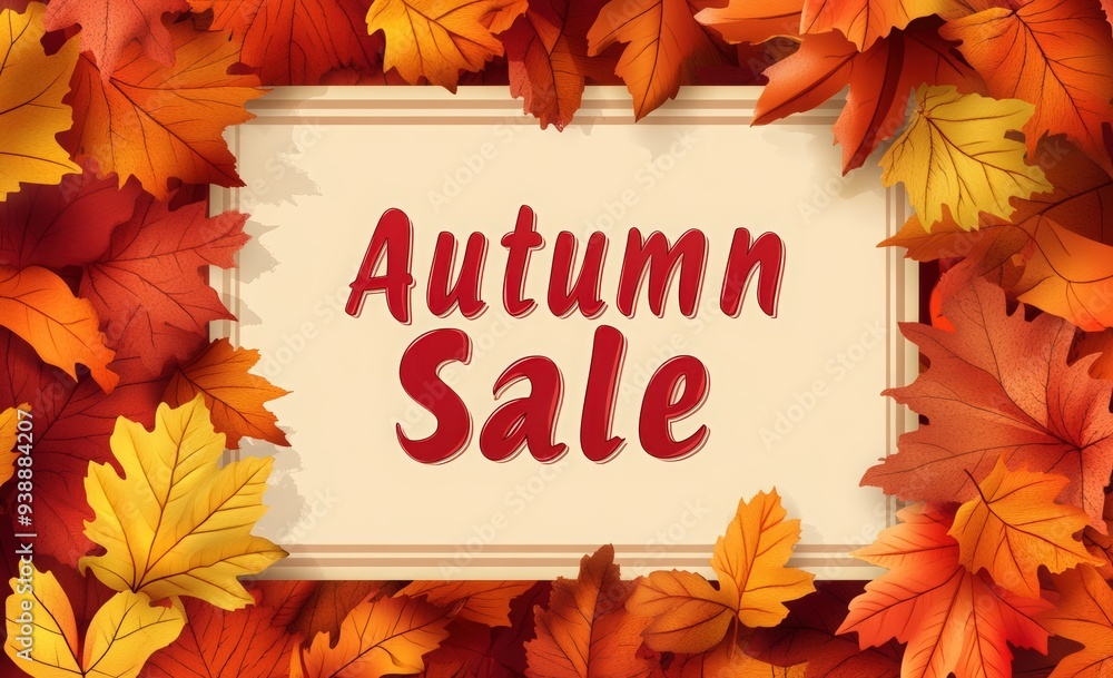 Autumn sale banner template with autumn leaves Autumn sale banner template with autumn leaves