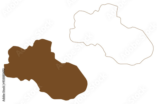 Karl-Alexander island (Russia, Russian Federation, Franz Josef Land archipelago) map vector illustration, scribble sketch Zemlya Karla-Alexandra map