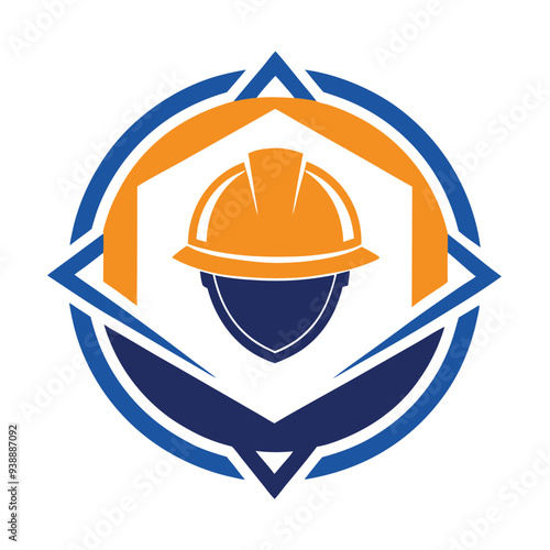 A safety-focused logo with a hard hat icon, symbolizing construction safety and professionalism