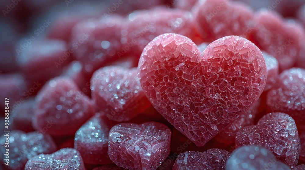 Happy Valentine's Day composition of heart-shaped sweets in a creative flat lay arrangement. Happy Valentine's Day composition of heart-shaped sweets in a creative flat lay arrangement.