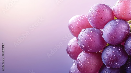 Wallpaper Mural A bunch of freshly washed, plump grapes with droplets of water, displayed against a soft gradient background. Torontodigital.ca