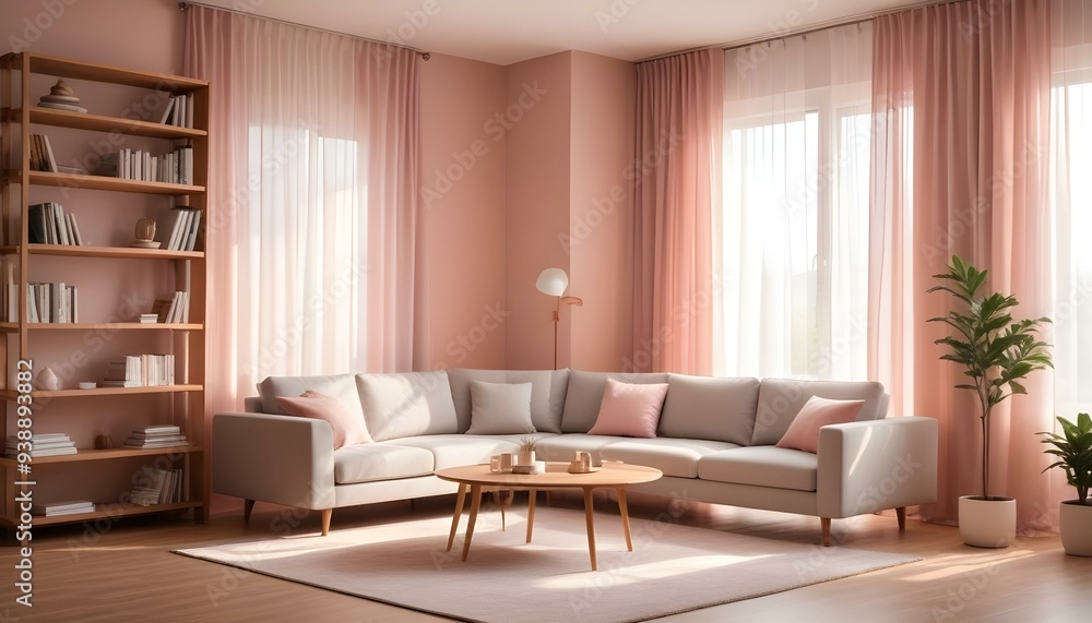 Interior mockup In a white room a blue sofa is placed next to a photo frame on the wall Interior mockup In a white room a blue sofa is placed next to a photo frame on the wall