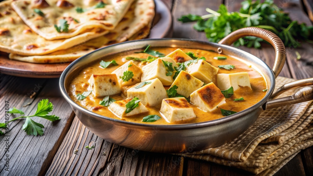 Creamy paneer and melted cheese blend together in a rich, golden-hued sauce, garnished with fresh parsley and served with crusty bread or naan. Creamy paneer and melted cheese blend together in a rich, golden-hued sauce, garnished with fresh parsley and served with crusty bread or naan.
