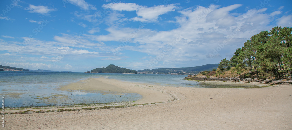Lonely beach Praia de Lourido, near Pontevedra, Galicia, Spain (no people, panoramic view) Lonely beach Praia de Lourido, near Pontevedra, Galicia, Spain (no people, panoramic view)