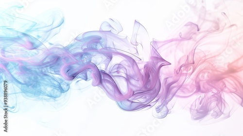 Soft, pastel-colored smoke or ink swirls in mid-air, forming artistic patterns and shapes with a delicate and dreamy appearance.