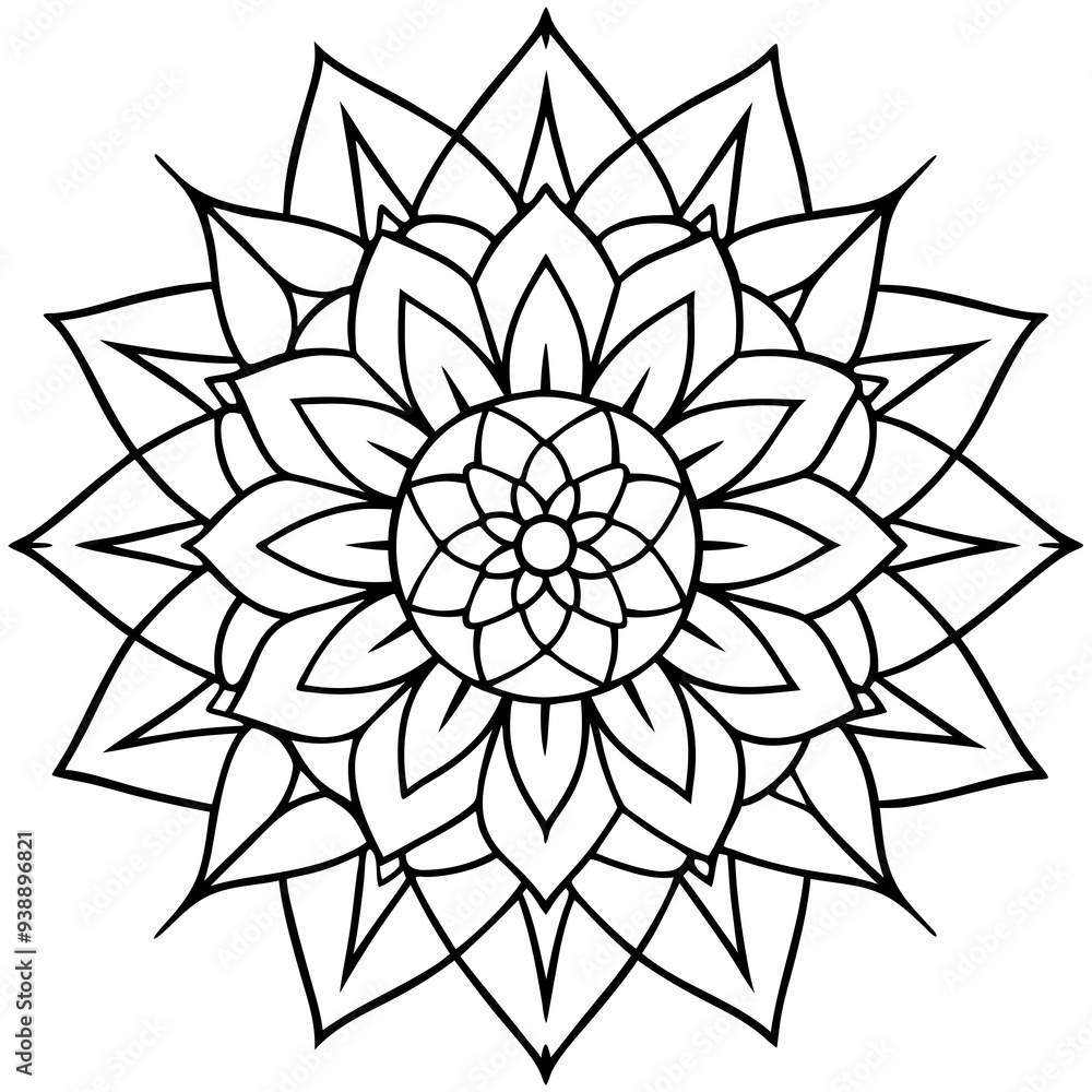 Mandala design with clean lines Mandala design with clean lines