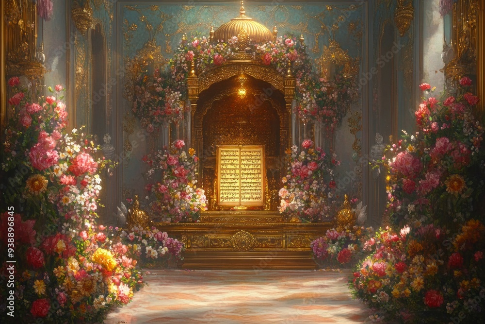 Guru Granth Sahib Golden Temple Sikhism Religion Spiritual Symbol Guru Granth Sahib Golden Temple Sikhism Religion Spiritual Symbol
