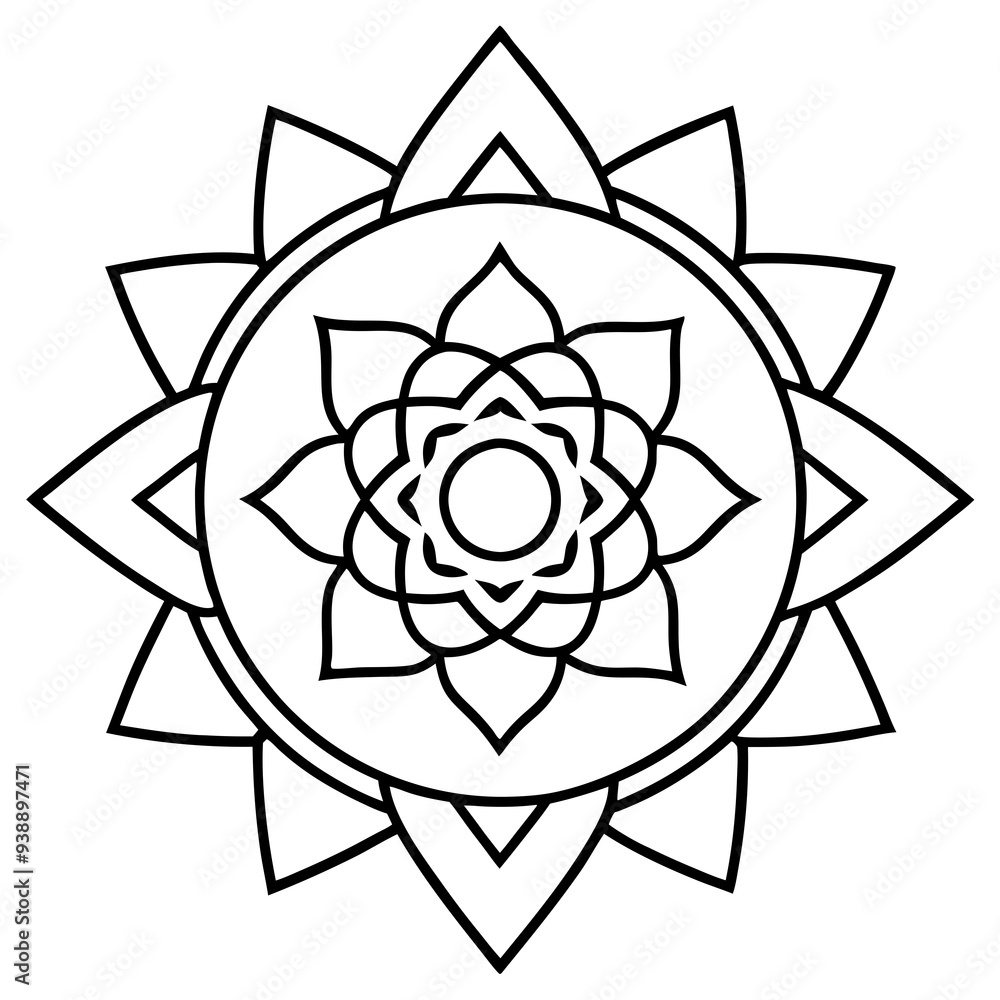 Fototapeta premium Mandala design with clean lines