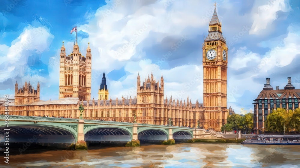 Fototapeta premium The iconic Big Ben clock tower in London