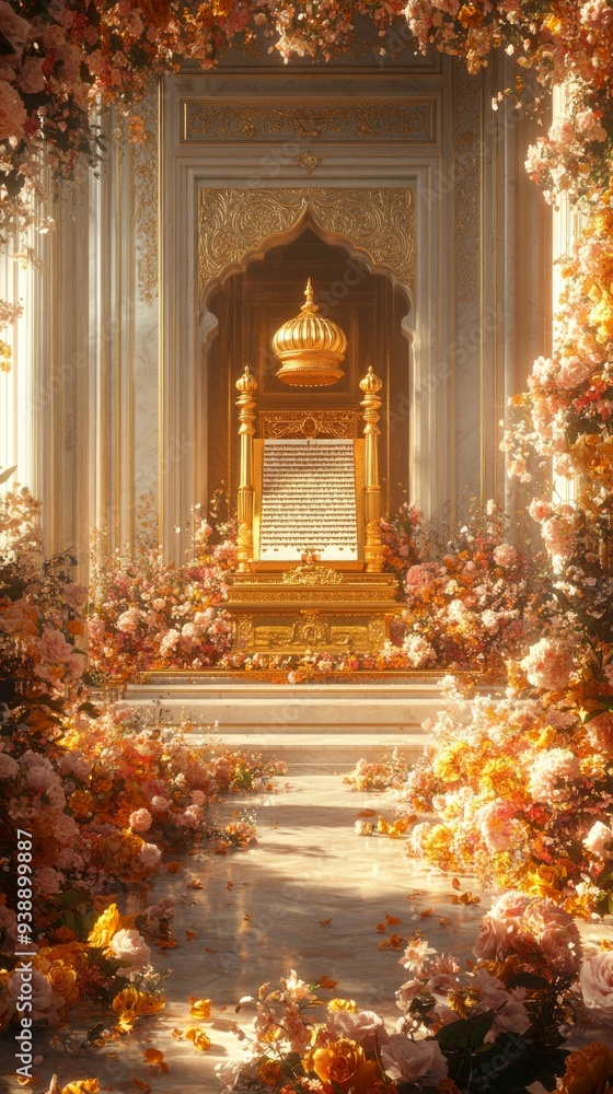 Fototapeta premium Guru Granth Sahib Golden Temple Sikhism Religion Spiritual Symbol