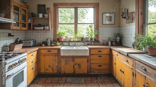 Wallpaper Mural old kitchen with messy cabinets needs remodel Torontodigital.ca