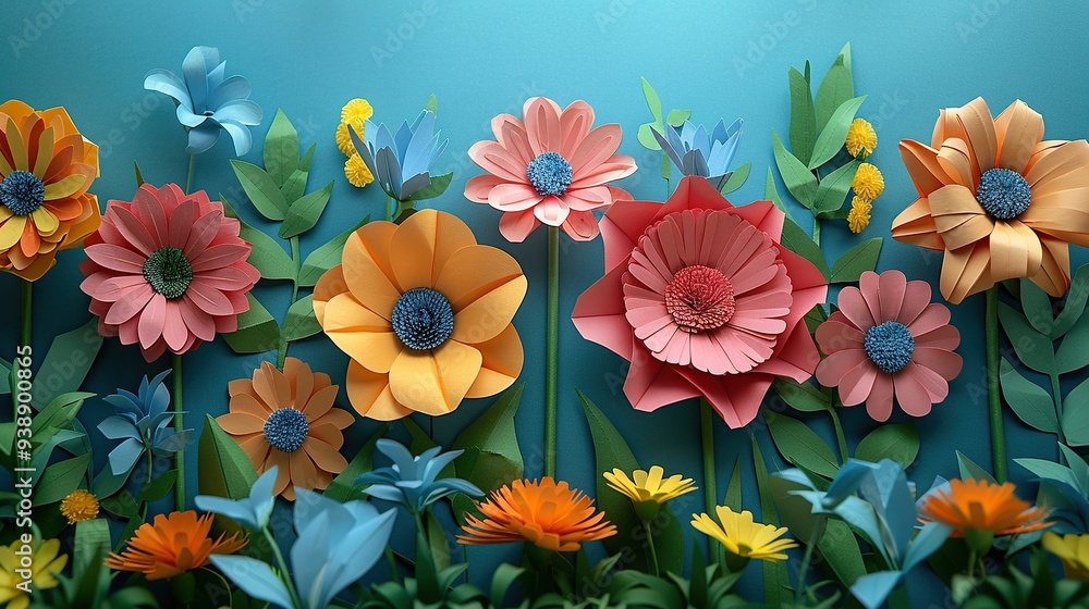 Child's paper bouquet for Mother's Day Child's paper bouquet for Mother's Day