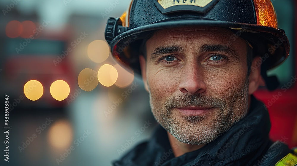 Portrait of a uniformed fireman Portrait of a uniformed fireman