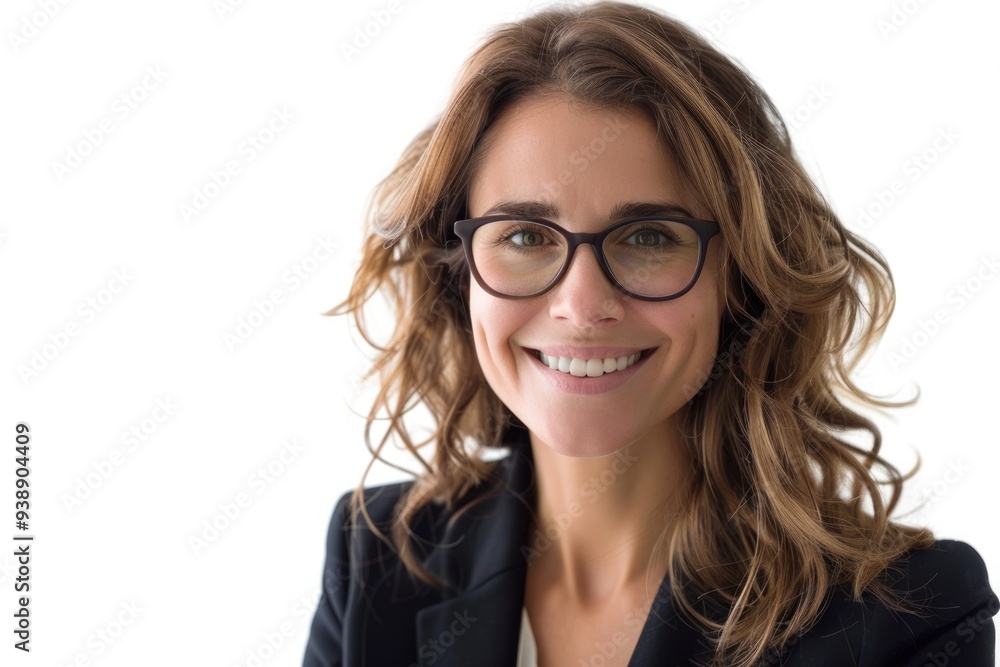 Portrait of smiling business woman isolated on white background Portrait of smiling business woman isolated on white background