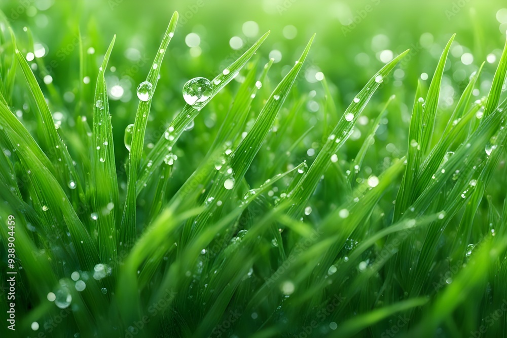 Obraz premium grass with dew drops