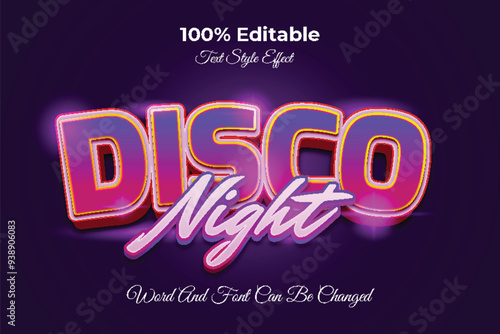 Disco night editable text effect template