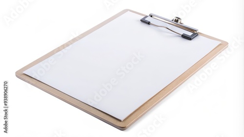 Wallpaper Mural Empty white clipboard with a clip on top and a blank paper inside, isolated on a white background, ready for customization or design. Torontodigital.ca