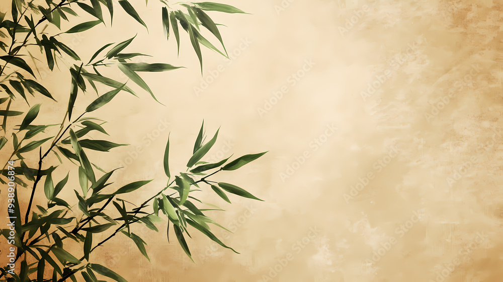 Obraz premium Ancient bamboo leaf decoration