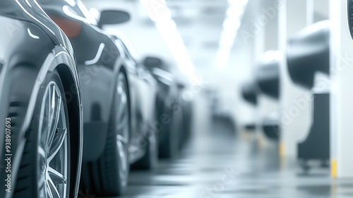 Wallpaper Mural Cars in a Row at a Factory Torontodigital.ca