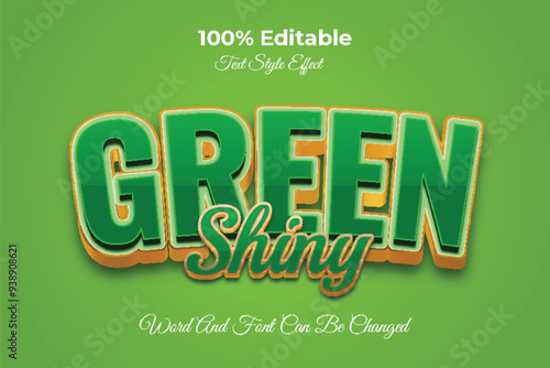 Green shiny editable text effect template