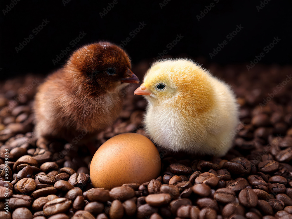 Fototapeta premium Chicken with coffee