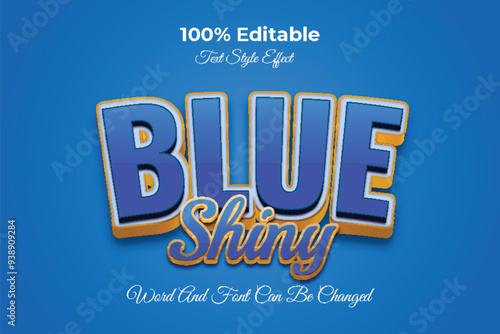 Blue Shiny editable text effect template
