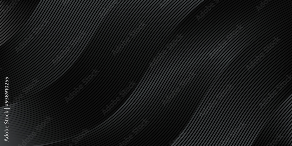 3D modern wave curve background design with diagonal dark black line pattern. Vector horizontal template for digital business banner, contemporary formal invitation, luxury voucher, prestigious gift 3D modern wave curve background design with diagonal dark black line pattern. Vector horizontal template for digital business banner, contemporary formal invitation, luxury voucher, prestigious gift