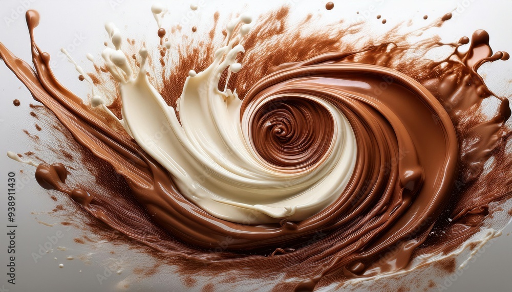 Abstract Vortex of Brown and Cream Paint Abstract Vortex of Brown and Cream Paint