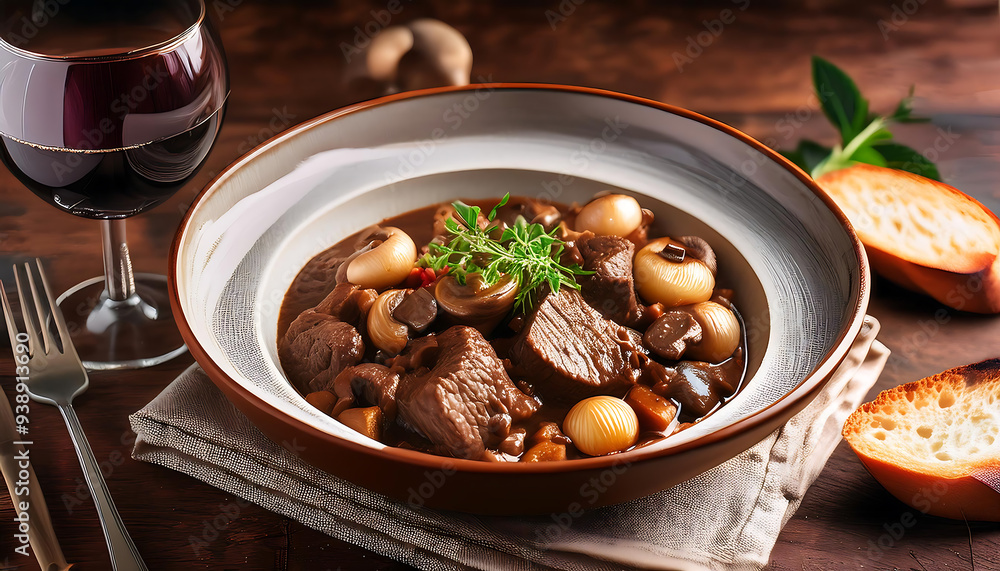 A hearty bowl of Beef Bourguignon A hearty bowl of Beef Bourguignon