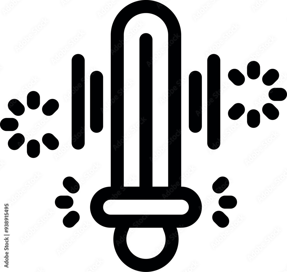 Simple icon of a uv lamp radiating ultraviolet light, often used for disinfection and sterilization Simple icon of a uv lamp radiating ultraviolet light, often used for disinfection and sterilization