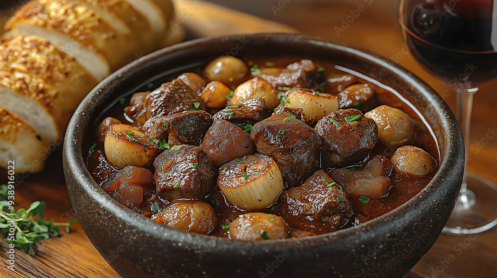 A hearty bowl of Beef Bourguignon A hearty bowl of Beef Bourguignon