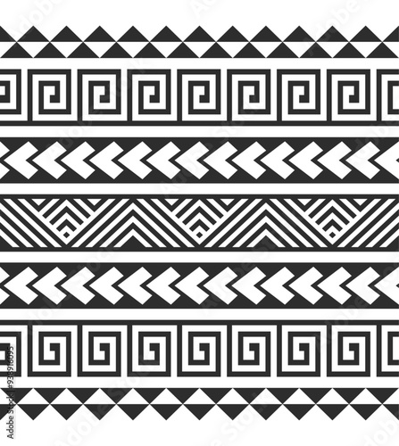 Seamless ethnic Aztec tribal pattern for backgrounds in fabric, wallpaper, card templates, wrapping paper, carpets, textiles, and covers