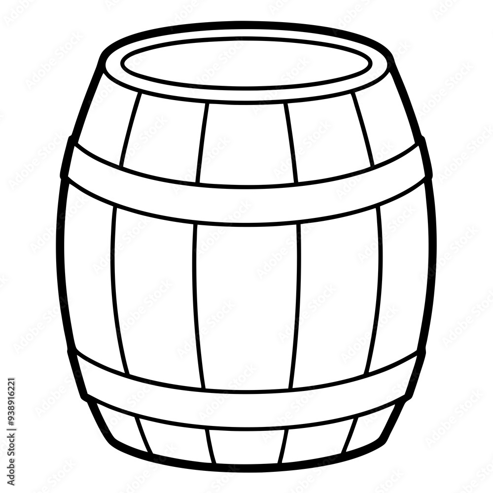 Barrel drawing line art vector illustration Barrel drawing line art vector illustration