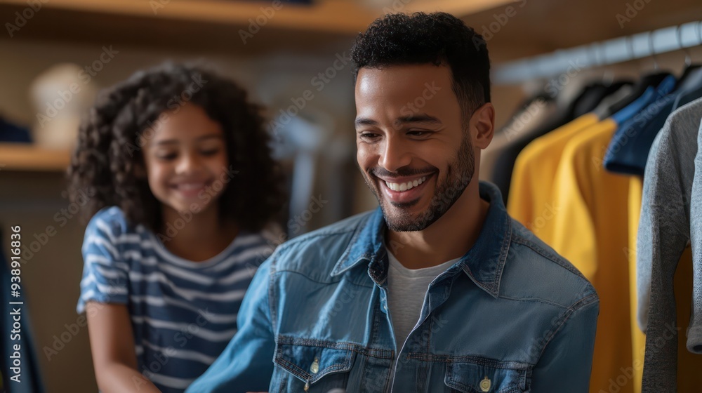 A multicultural family organizing their closets, sorting clothes and shoes together with smiles A multicultural family organizing their closets, sorting clothes and shoes together with smiles