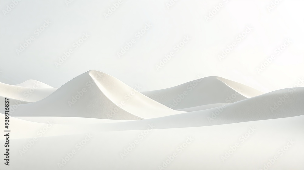 Minimalist White Sand Dunes Under Soft Sunlight.
Minimalist White Sand Dunes Under Soft Sunlight.