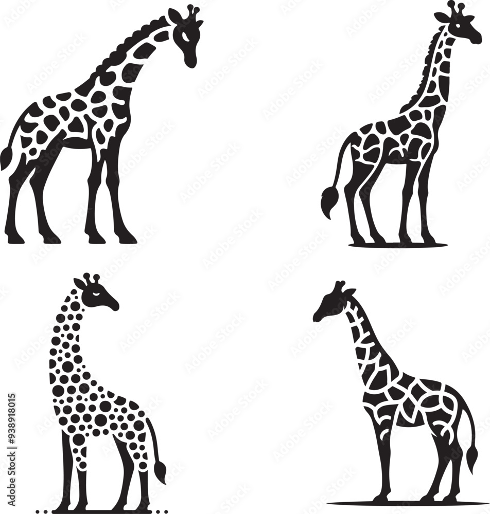 Obraz premium Wild animals silhouette, giraffe
