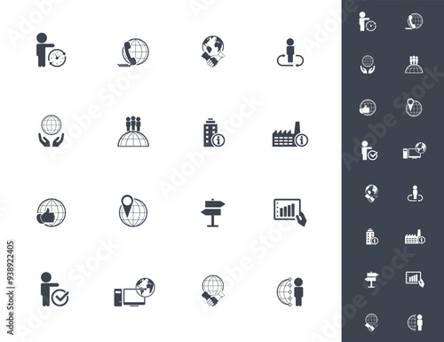 Universal business management and human resources icon set. Universal icons for web and mobile. Vector.	
