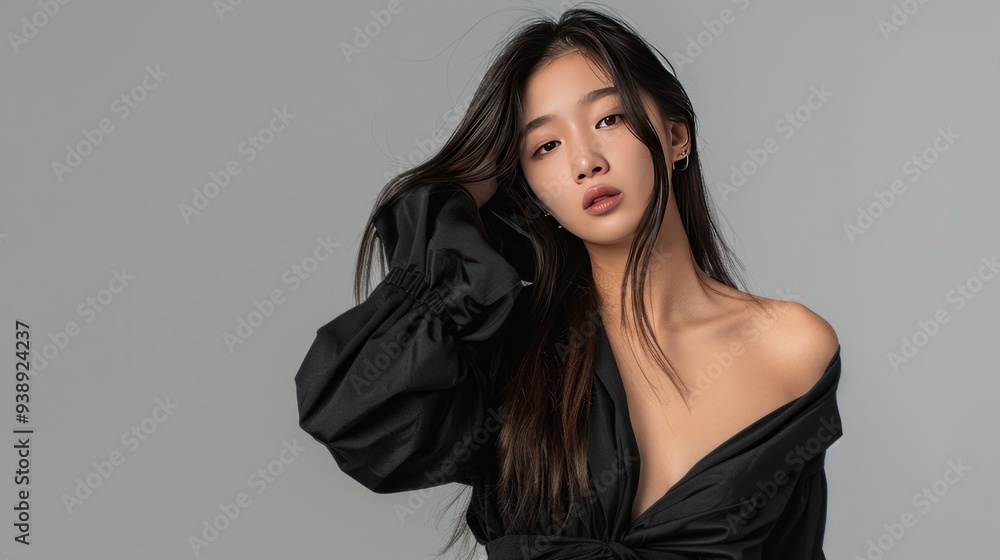Portrait of a Woman in a Black Shirt Portrait of a Woman in a Black Shirt