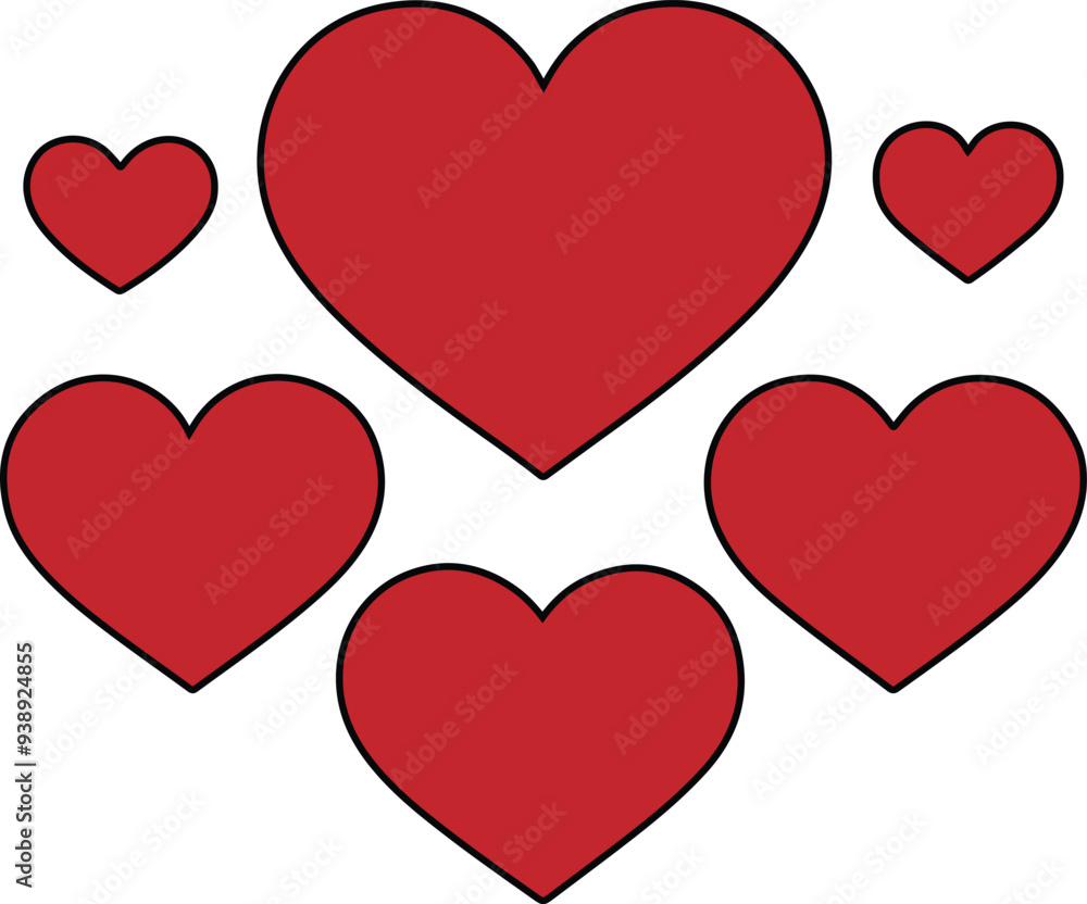 Set of Heart Shape Icon, Romantic Heart Vector Art, Love Icon Vector Illustration on White Background. Set of Heart Shape Icon, Romantic Heart Vector Art, Love Icon Vector Illustration on White Background.