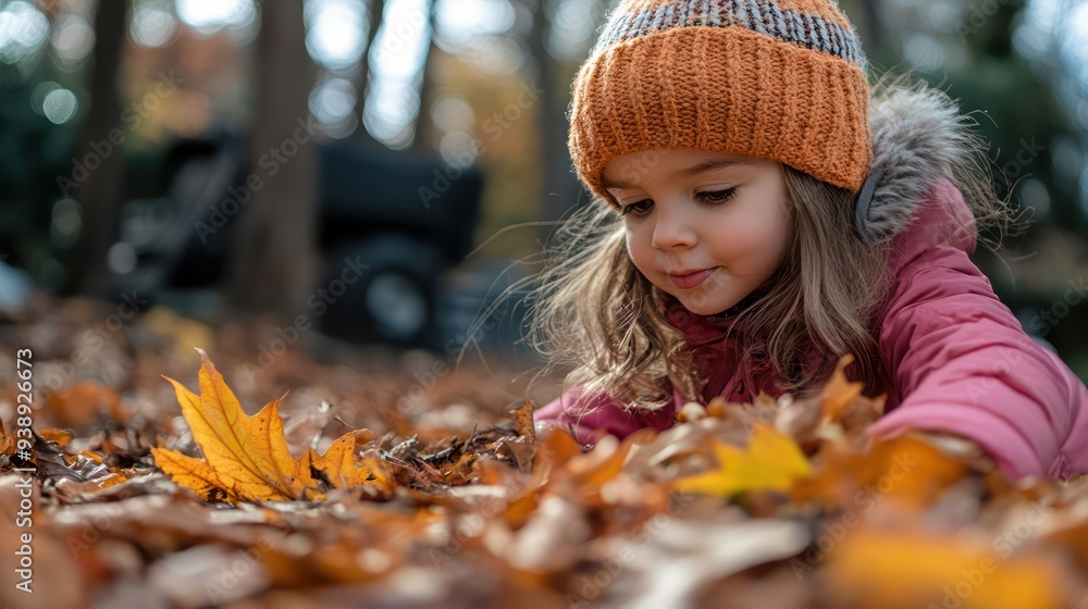 A child carefully sweeping leaves in the backyard, taking pride in keeping the outdoor space clean A child carefully sweeping leaves in the backyard, taking pride in keeping the outdoor space clean