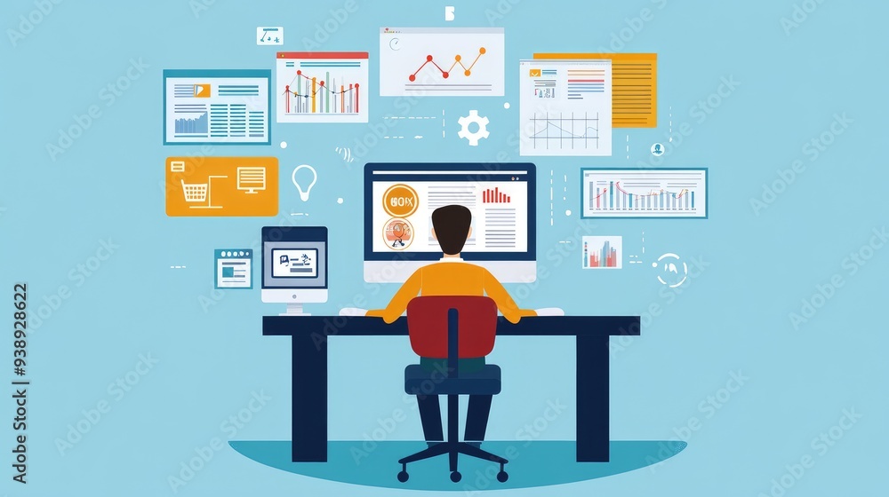 A marketer optimizing a website for better user experience, symbolizing digital marketing techniques. A marketer optimizing a website for better user experience, symbolizing digital marketing techniques.