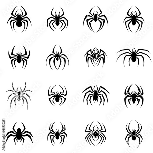 Set of Spider Logo Design Vector