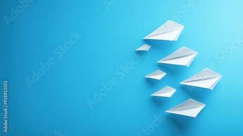 Paper Airplanes on a Blue Background